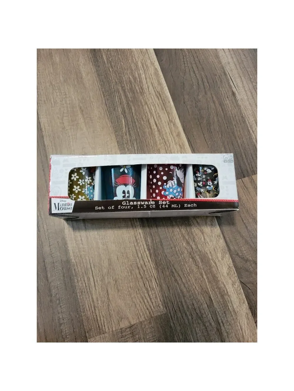 Disney Minnie Mouse Set of 4 Shot Glasses 1.5oz Collectible Glassware NIB